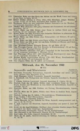Aquarelle und Miniaturen (Nr. 1250-1284)