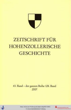 43(128): Zeitschrift für Hohenzollerische Geschichte