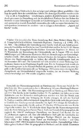 Festschrift der Mennonitengemeinde zu Hamburg und Altona aus Anlaß der 75-Jahr-Feier der Mennonitenkirche in Hamburg-Altona : Hamburg, Selbstverlag, 1990