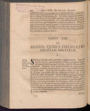 Caput XXII. De Modis, Quibus Obligatio Feudalis Solvitur