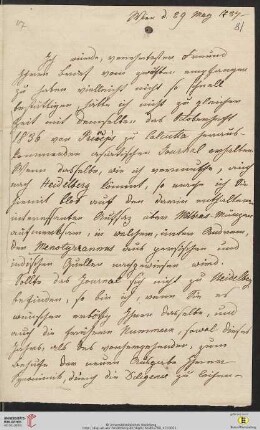 Brief von Joseph von Hammer-Purgstall an Friedrich Creuzer
