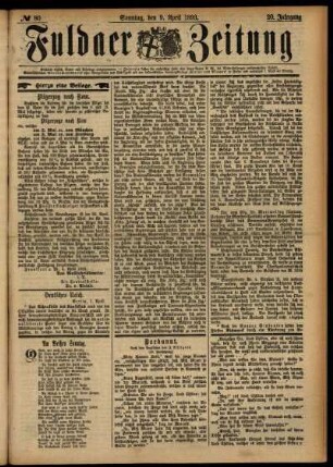 Erste Ausgabe vom Sonntag, den 09. April 1893.