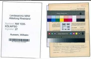 Entnazifizierung Wilhelm Aussem , geb. 01.05.1893 (Arbeiter)