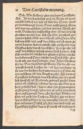 21 Von Carolstadts meynung.
