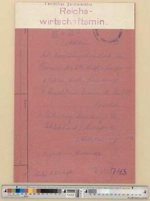 Kreditangelegenheit von Firmen des Otto Wolff-Konzerns