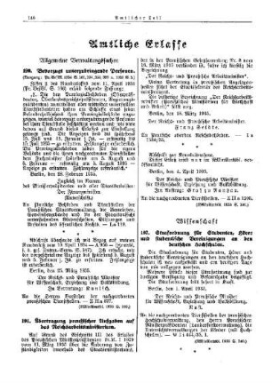 Bevorzugt unterzubringende Personen : [Allgemeine Verwaltungssachen] ; [Amtliche Erlasse] ; [Amtlicher Teil]