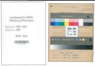 Entnazifizierung Karl Kohl , geb. 29.05.1906 (Zollbeamter)