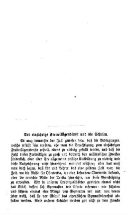 Der einjährige Freiwilligendienst und die Schulen