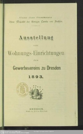 Ausstellung von Wohnungs-Einrichtungen des Gewerbevereins zu Dresden 1893