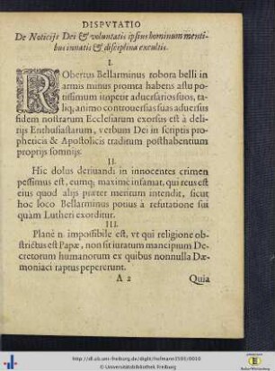 Disputatio De Noticiis Dei et voluntatis ipsius hominum mentibus innatis et disciplina excultis.