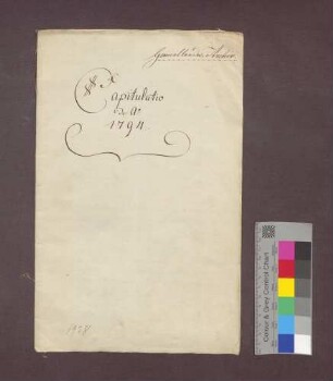 Wahlkapitulation des Basler Bischofs Franz Xaver von Neveu.