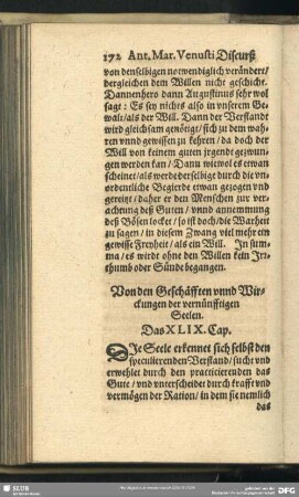 Von den Geschäfften unnd Wirckungen der vernünfftiogen Seelen. Das XLIX. Cap.