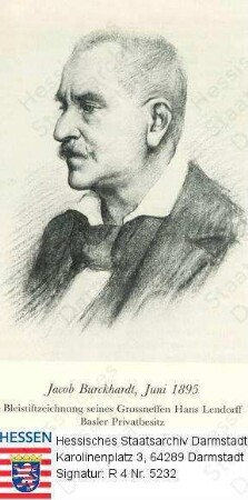 Burckhardt, Jacob (1818-1897) / Porträt, Brustbild