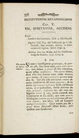 Cap. V. Vis, Substantia, Accidens