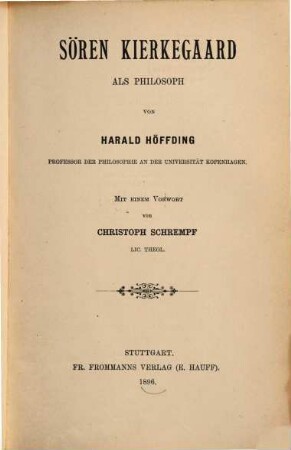 Sören Kierkegaard als Philosoph