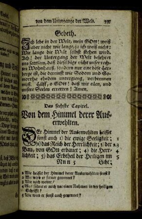 Das sechste Capitel. Von dem Himmel derer Auserwehlten.