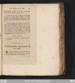 Tit. VIII. (XI. 33.) Vi bonorum raptorum & de turba.