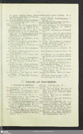 IV. Unterricht und Unterrichtsstoffe