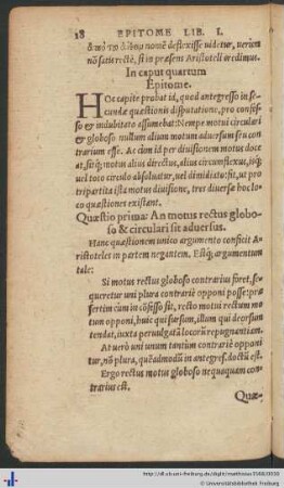 In caput quartum Epitome.