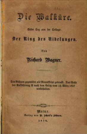 Der Ring des Nibelungen : Trilogie, [2]. Die Walküre