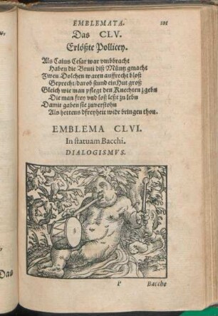 Emblema CLVI. In statuam Bacchi. Dialogismvs.