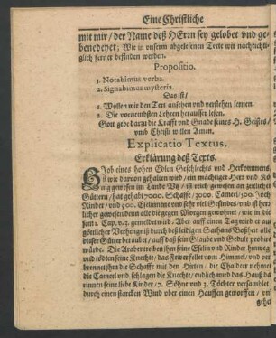 Explicatio Textus. Erklärung des Texts.