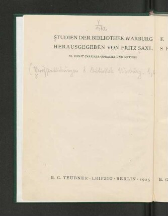 Sprache und Mythos : ein Beitrag zum Problem der Götternamen