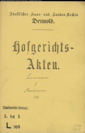 Lindemann, Simon Hermann gegen Brockmeier in der Schönemark - Schuldforderung