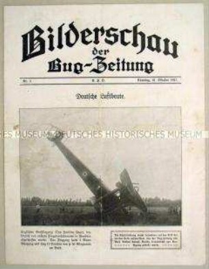 Illustrierte Beilage der "Bug-Zeitung" mit Abbildungen zum Kriegsgeschehen
