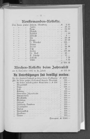 Kirchen=Kollekte beim Jahresfest