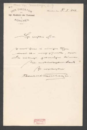 Brief an Unbekannt : 05.02.1903