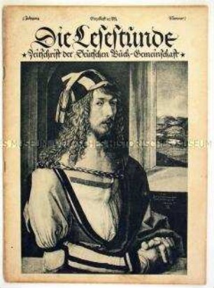 Literaturzeitschrift "Die Lesestunde" mit Neuerscheinungen der Deutschen Buch-Gemeinschaft und zum 400. Todestag von Albrecht Dürer