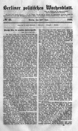 No 25, 23. Juni 1838