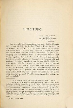 Leben, kleinere Werke und Briefwechsel des Dr. Wiguleus Hundt : ein Beitrag zur Geschichte Bayerns im XVI. Jahrhundert