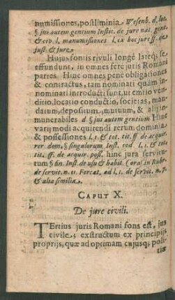 Caput X. De iure civili.