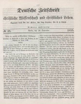 297-298 Ueber ein neulich veröffentlichtes Dokument betreffend die Waldenser in Bern und Freiburg in der Schweiz im Jahre 1399 : Schluß
