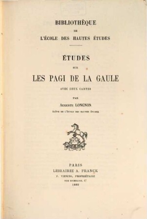 Études sur les pagi de la Gaule