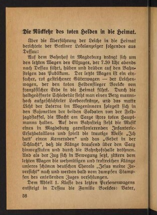58-71, Die Rückkehr des toten Helden in die Heimat - Schlußwort