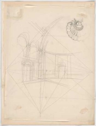 Thiersch, Friedrich von; Wiesbaden; Kurhaus - Innenraum (Perspektive); Ornament (Detail)