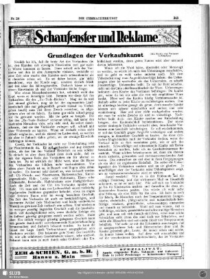 Schaufenster und Reklame