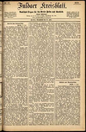 Ausgabe vom Samstag, den 15. Juli 1876.