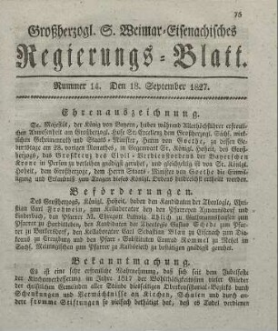 Nr. 14 : 18. September 1827