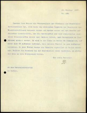 Bericht des ersten Sekretars an das General-Sekretariat