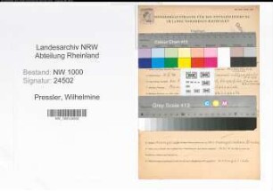 Entnazifizierung Wilhelmine Pressler, geb. 10.03.1896 (Lehrerin)