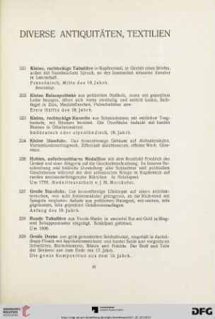 Diverse Antiquitäten, Textilien (Nr. 221-240)