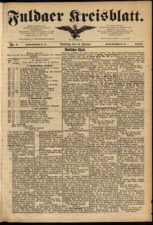 Ausgabe vom Dienstag, den 14. Januar 1902.