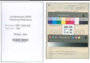 Entnazifizierung Willi Wickel , geb. 02.05.1905 (Beamter)