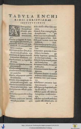 Tabula Enchiridii Christianae Institutionis.