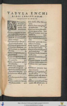 Tabula Enchiridii Christianae Institutionis.