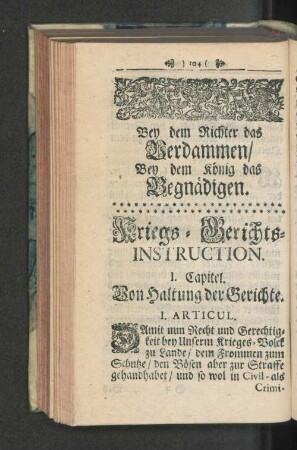 Kriegs - Gerichts - Instruction.